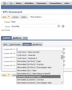 Select a custom KPI