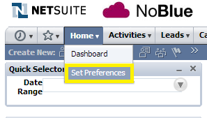 Set NetSuite preferences
