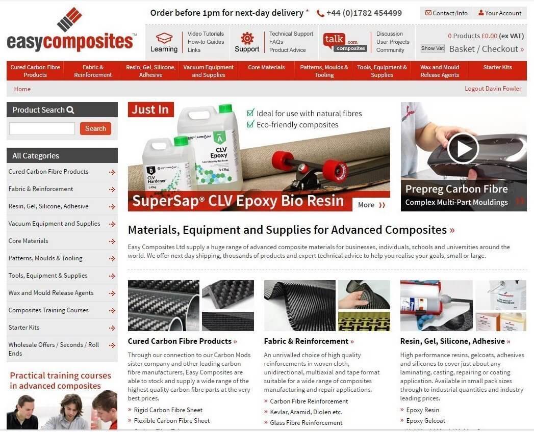 An image presenting the Easy Composites website.