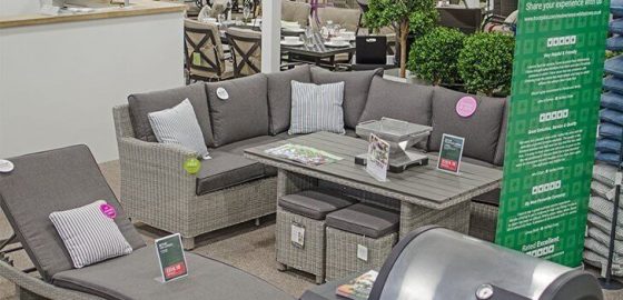 An image presenting the garden furniture display.