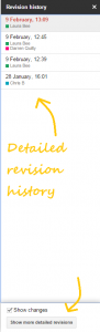 Google Drive revision history