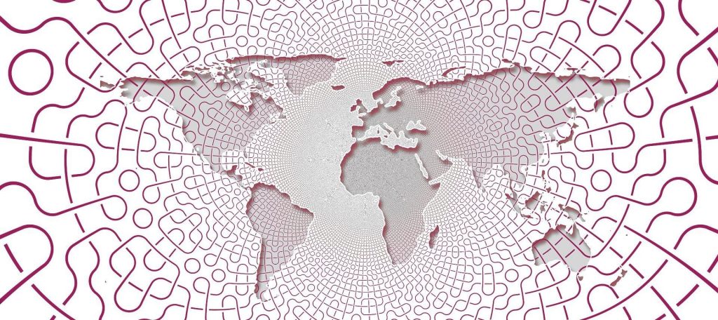 light purple map of the world